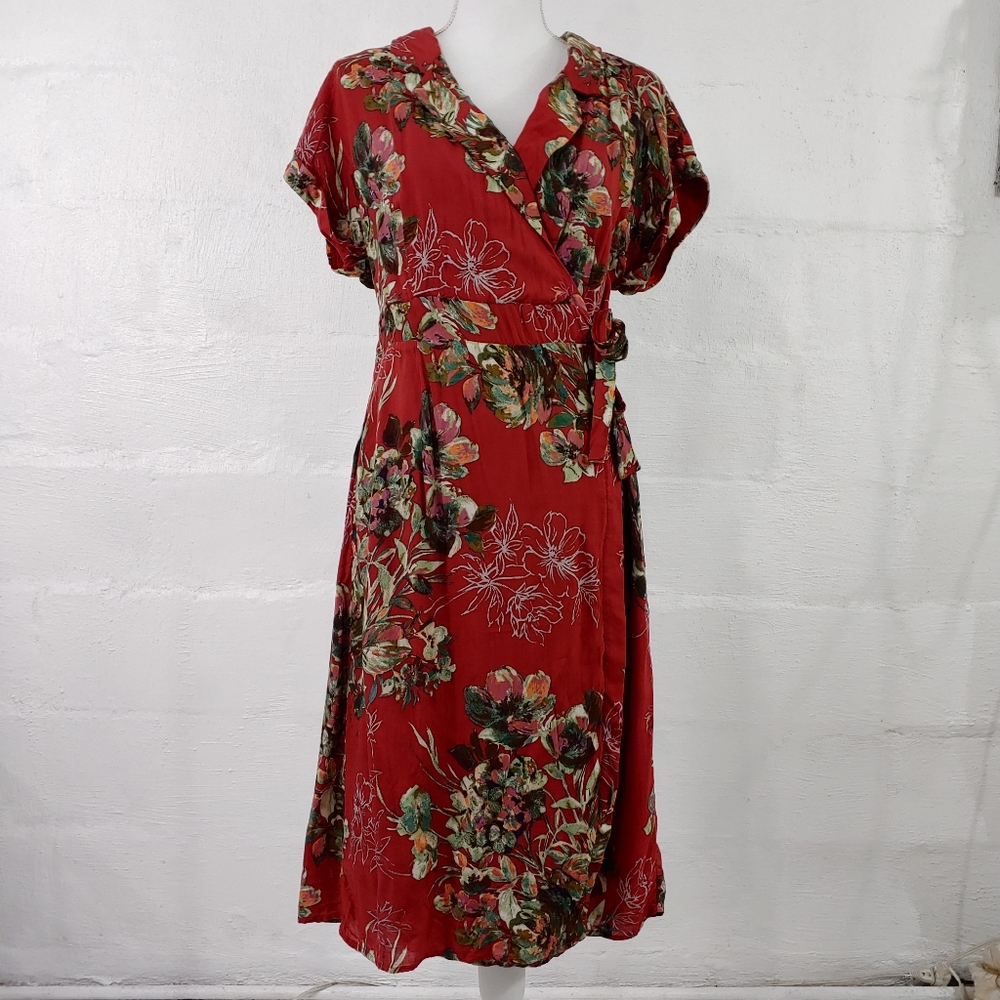 Skies Are Blue Red Floral Dress - Picture 7 of 16